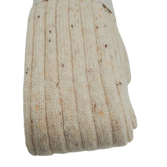 NEW Garnet Hill Socks Knee High 9-11 Tan Donegal 82% Cashmere Warm Cozy Holiday - Picture 4 of 5